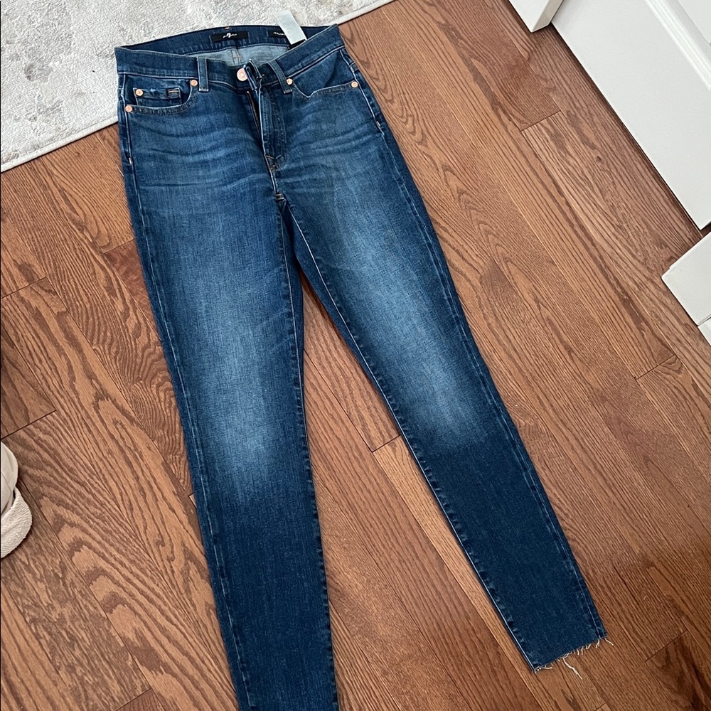 7 For All Mankind Dark Blue Skinny Jeans